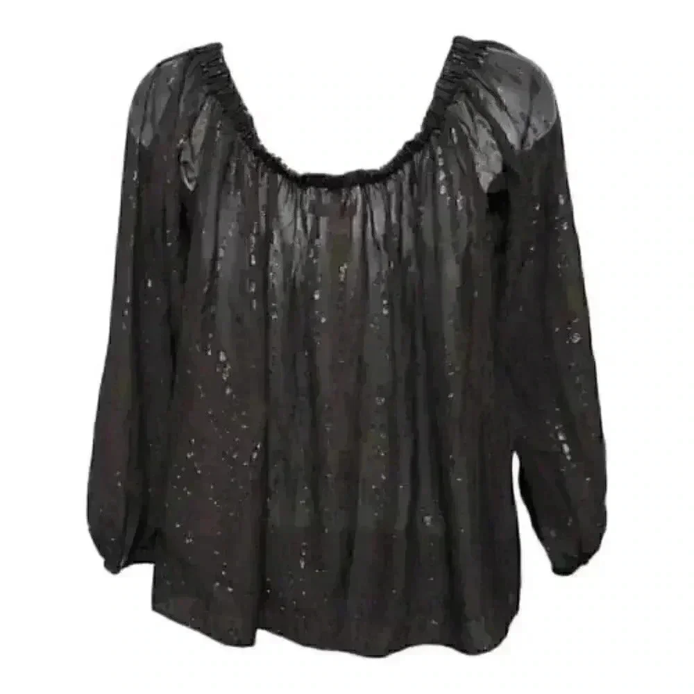 Emilee Silk Blouse by Lilly Pulitzer - Off-the-Shoulder - Stylish Long Sleeve